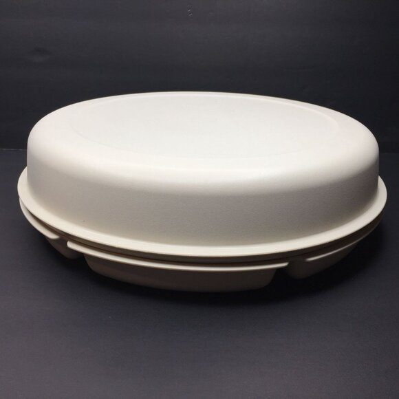Vintage Tupperware Party Platter Snack Container Lid Retro Chips Dip 1666 1665 - Picture 3 of 16